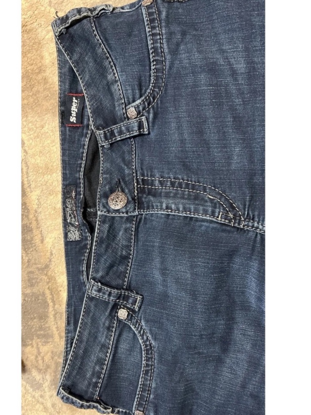 Silver Jeans Womens Sz 33 X 31 Suki Mid Rise Skinny Distress Super Stretch - Picture 4 of 7